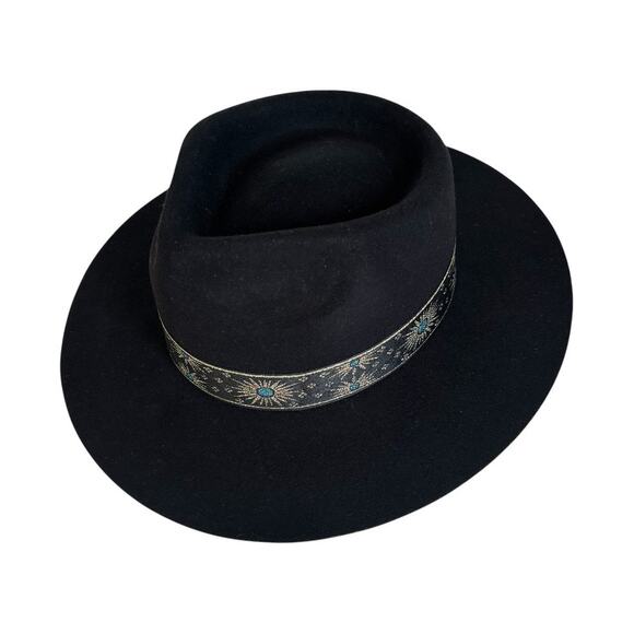 Lack of Color The Phoenix Black Australian Wool Boater Hat Size Small 55CM NWT - Picture 3 of 8